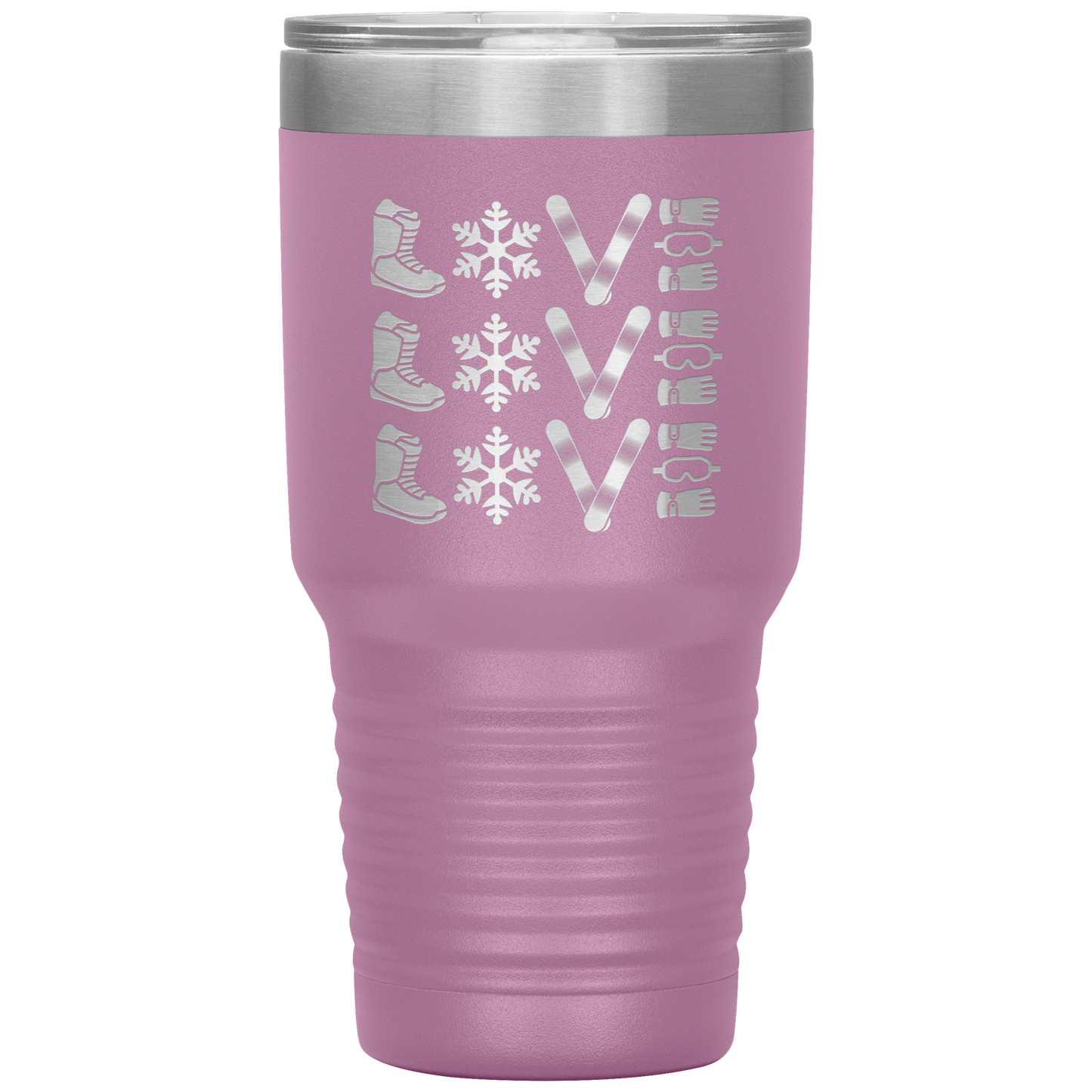 Triple LOVE Snowboard 30oz Laser Etched Tumbler - Powderaddicts
