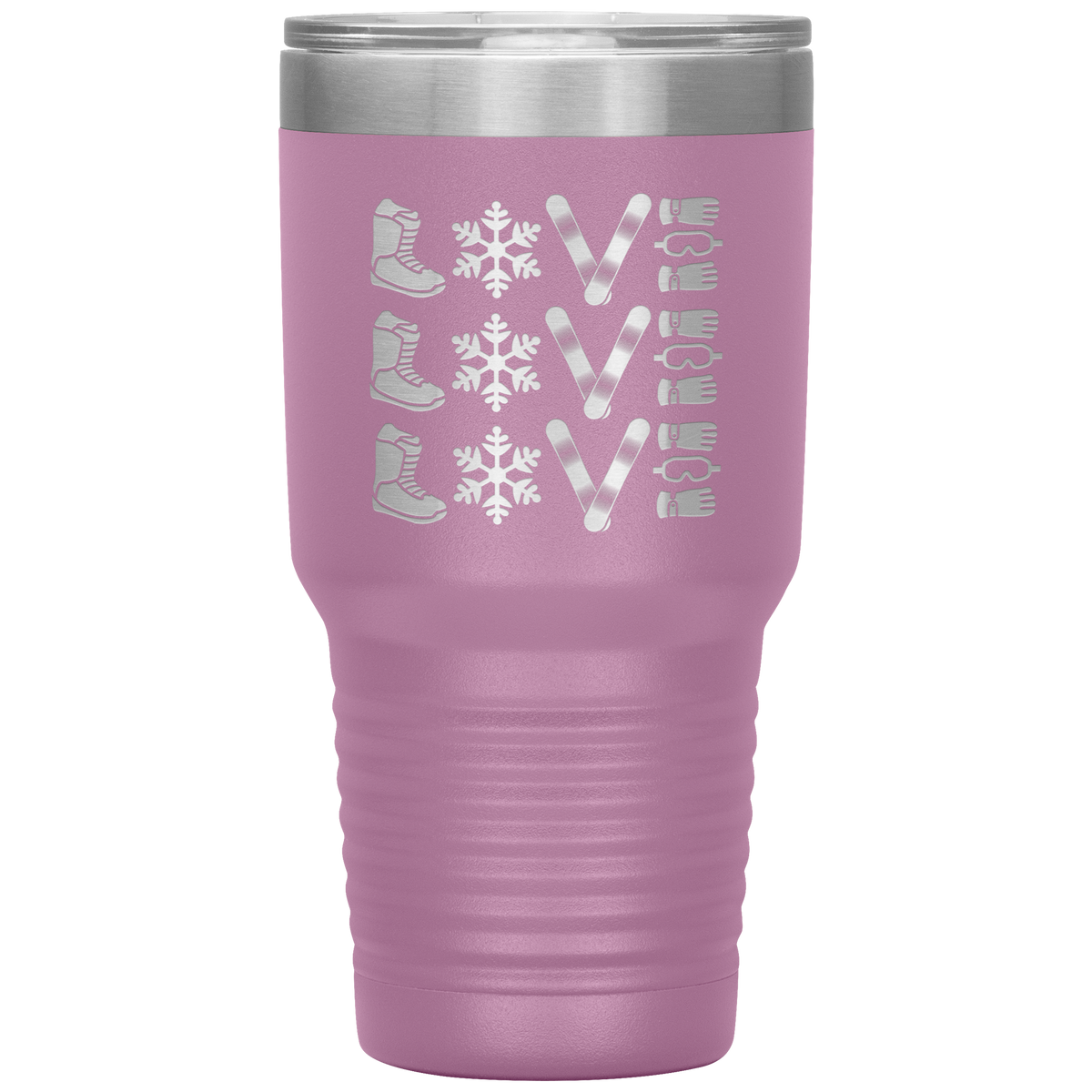 Triple LOVE Snowboard 30oz Laser Etched Tumbler - Powderaddicts