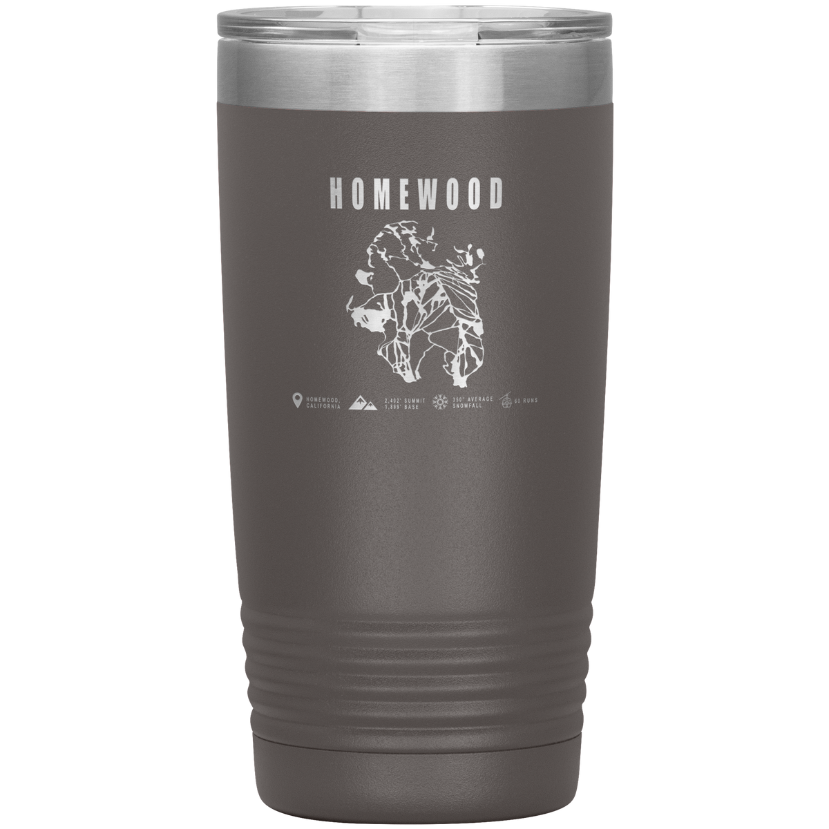 Homewood, California Ski Trail Map 20oz Tumbler - Powderaddicts