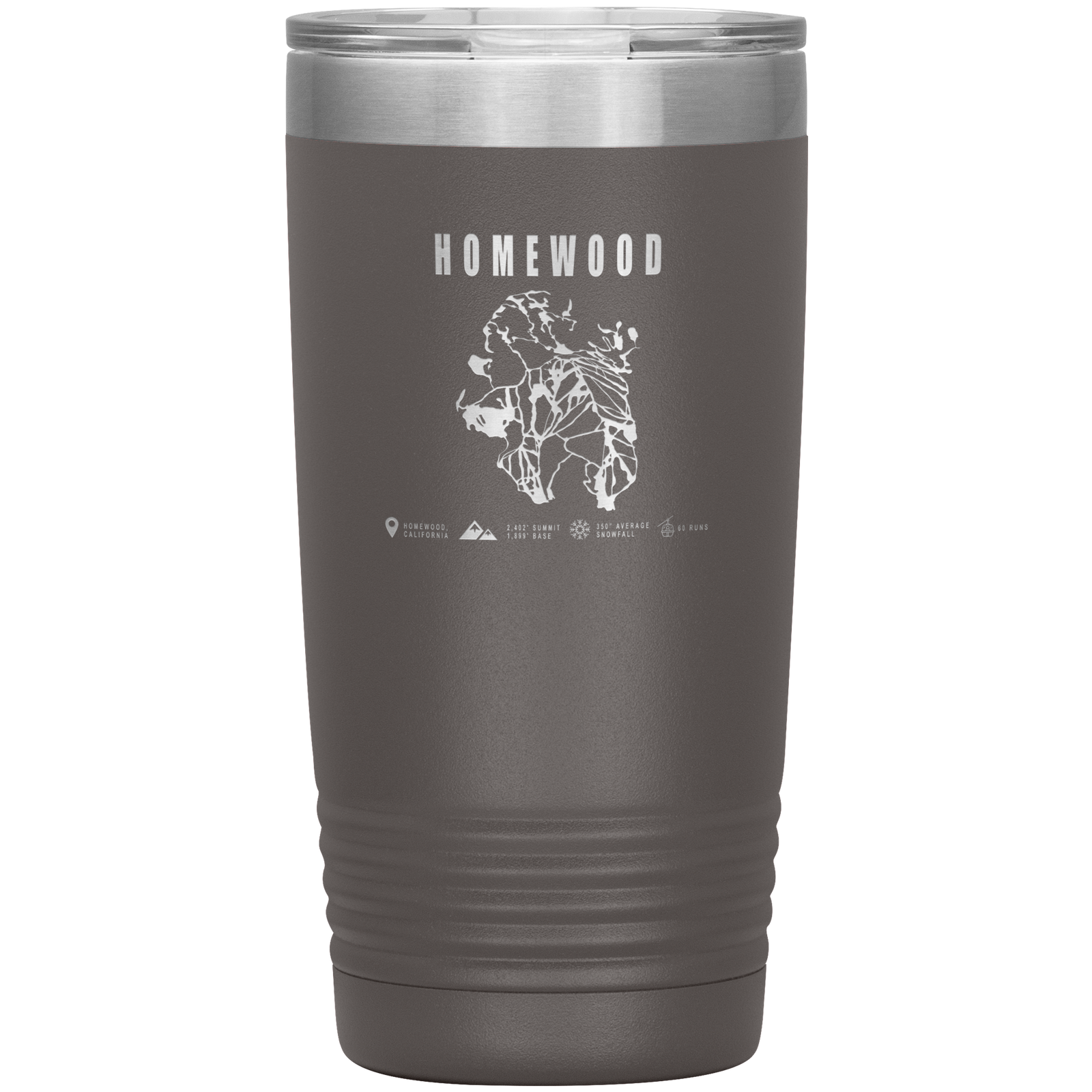 Homewood, California Ski Trail Map 20oz Tumbler - Powderaddicts