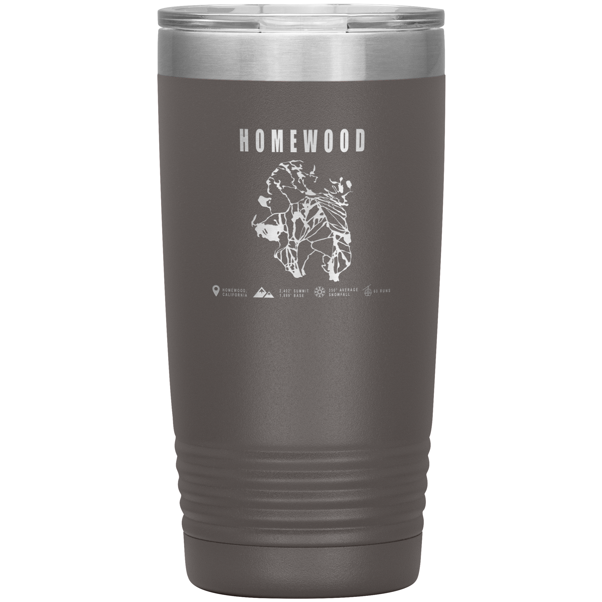 Homewood, California Ski Trail Map 20oz Tumbler - Powderaddicts