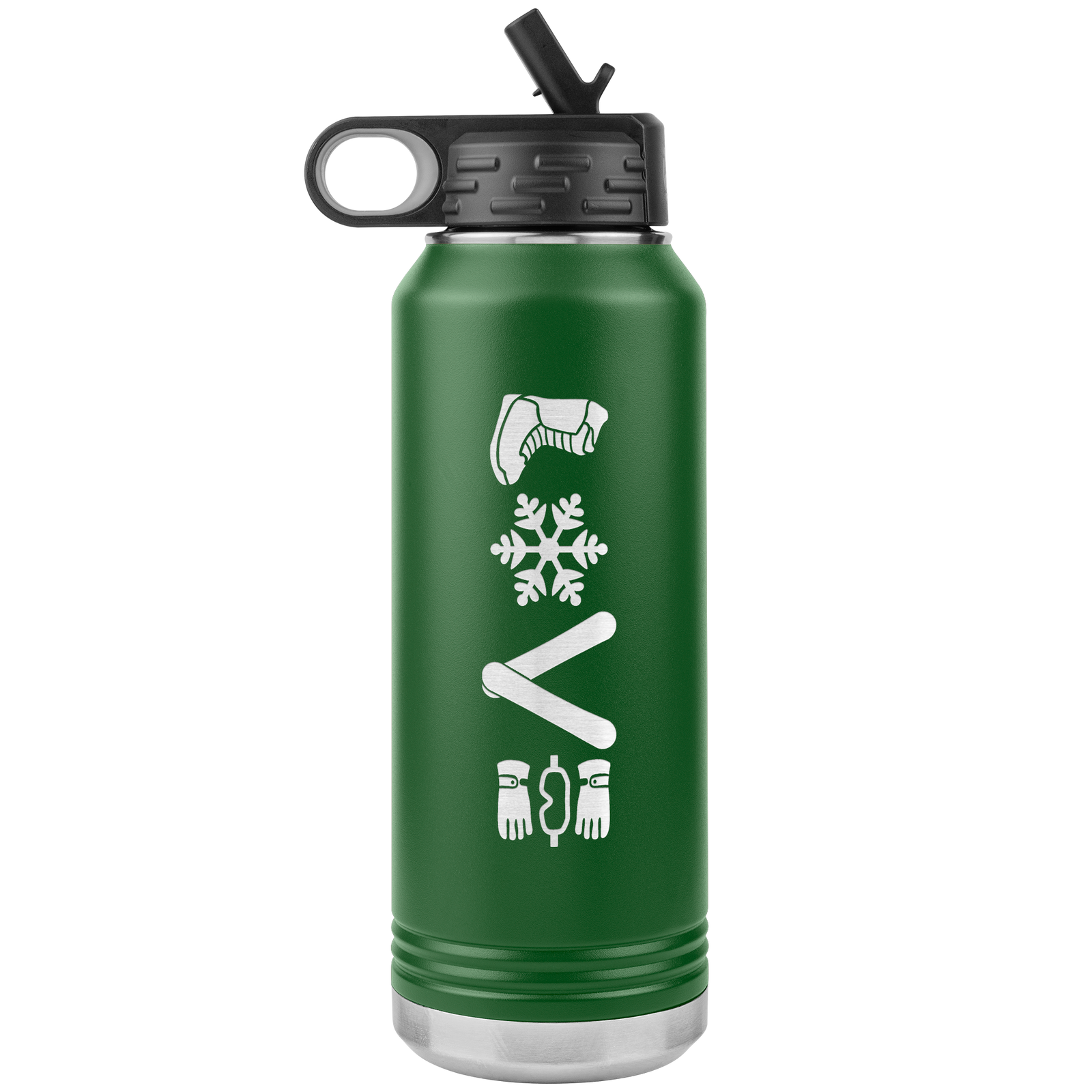 Love Snowboard Symbols 32oz Water Bottle Tumbler - Powderaddicts