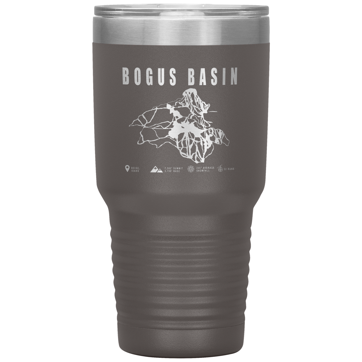 Bogus Basin Idaho Ski Trail Map 30oz Tumbler - Powderaddicts