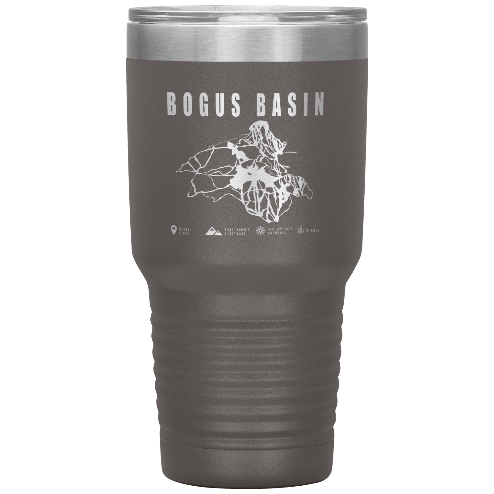 Bogus Basin Idaho Ski Trail Map 30oz Tumbler - Powderaddicts