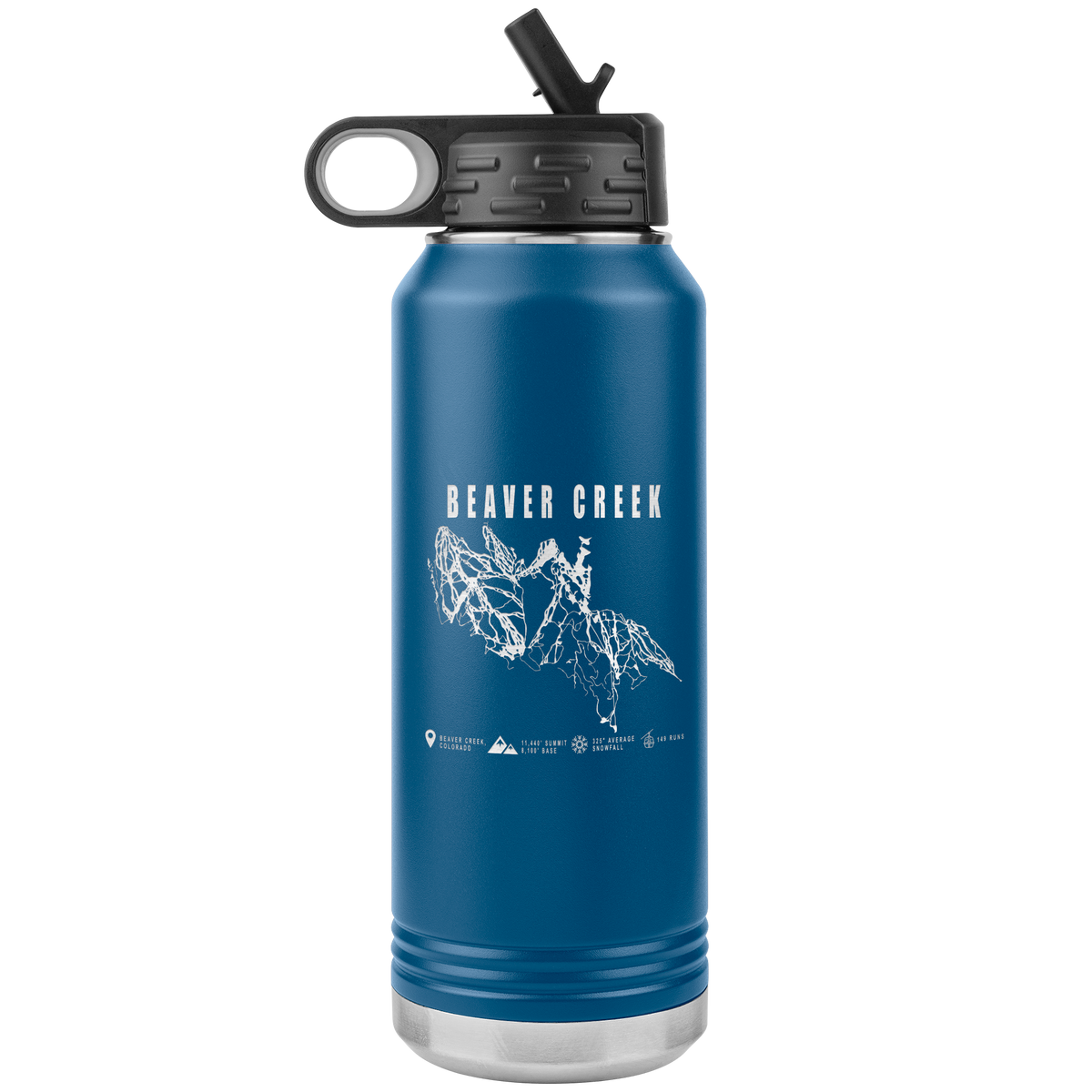 Beaver Creek Colorado Ski Trail Map 32oz Water Bottle Tumbler - Powderaddicts
