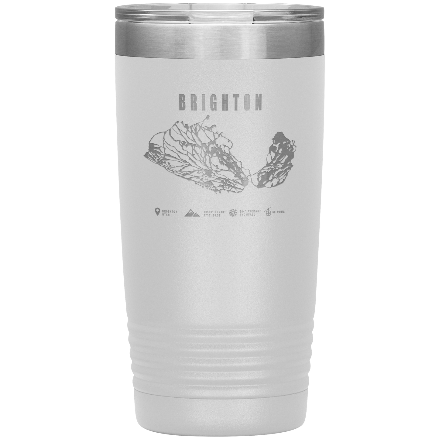 Brighton,Utah Ski Trail Map 20oz Tumbler - Powderaddicts