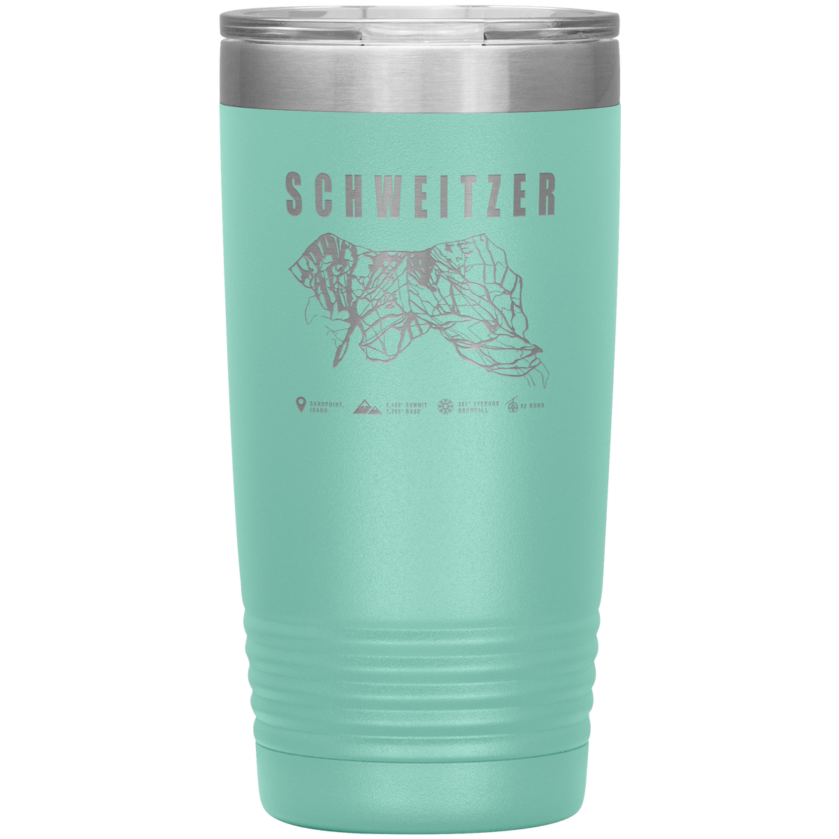 Schweitzer Idaho Ski Trail Map 20oz Tumbler - Powderaddicts