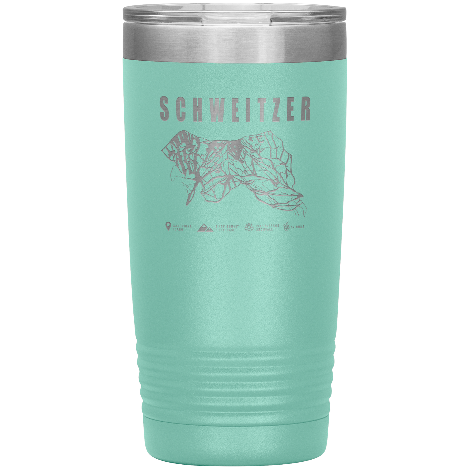 Schweitzer Idaho Ski Trail Map 20oz Tumbler - Powderaddicts