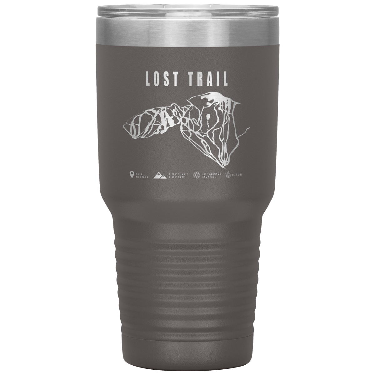 Lost Trail Montana Ski Trail Map 30oz Tumbler - Powderaddicts