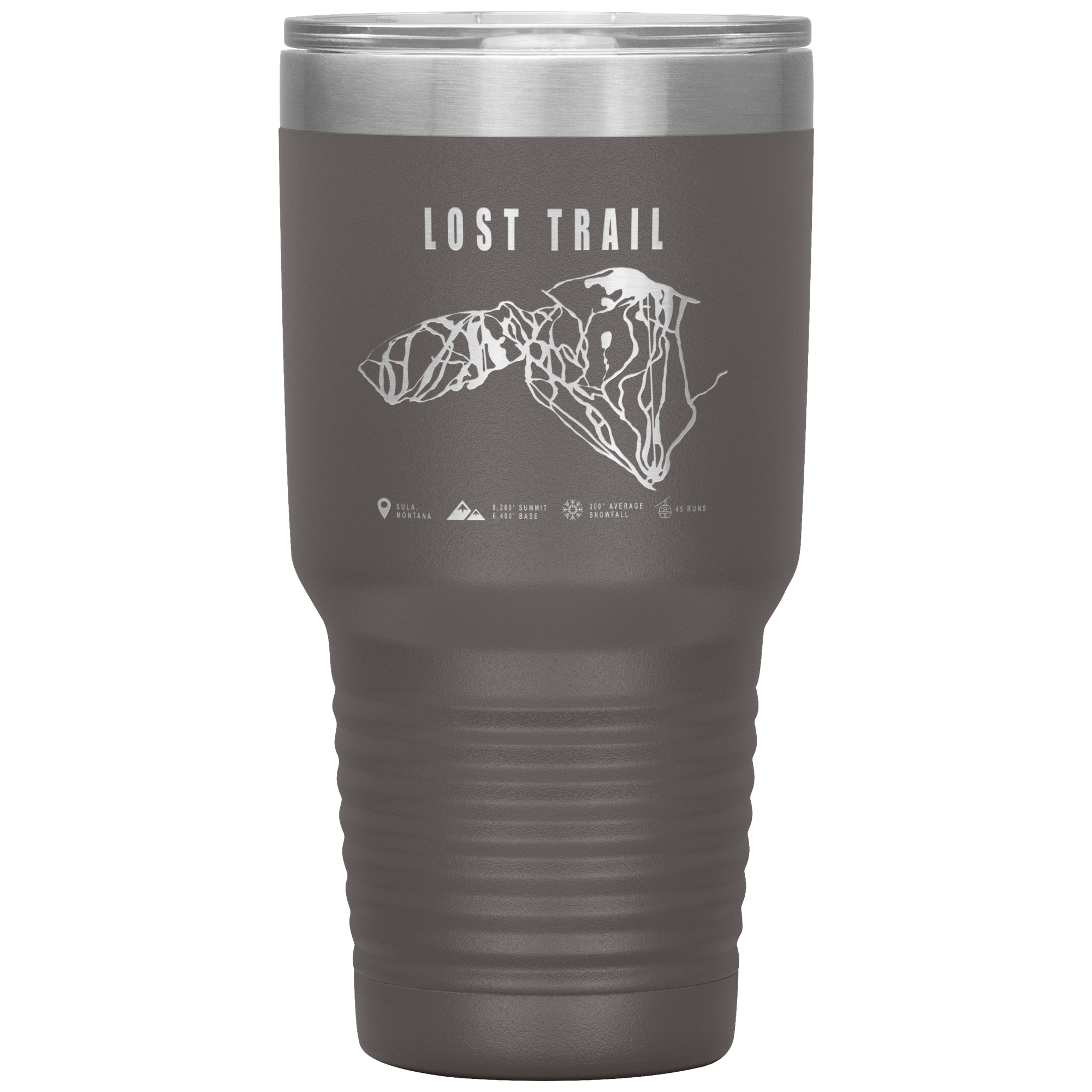 Lost Trail Montana Ski Trail Map 30oz Tumbler - Powderaddicts
