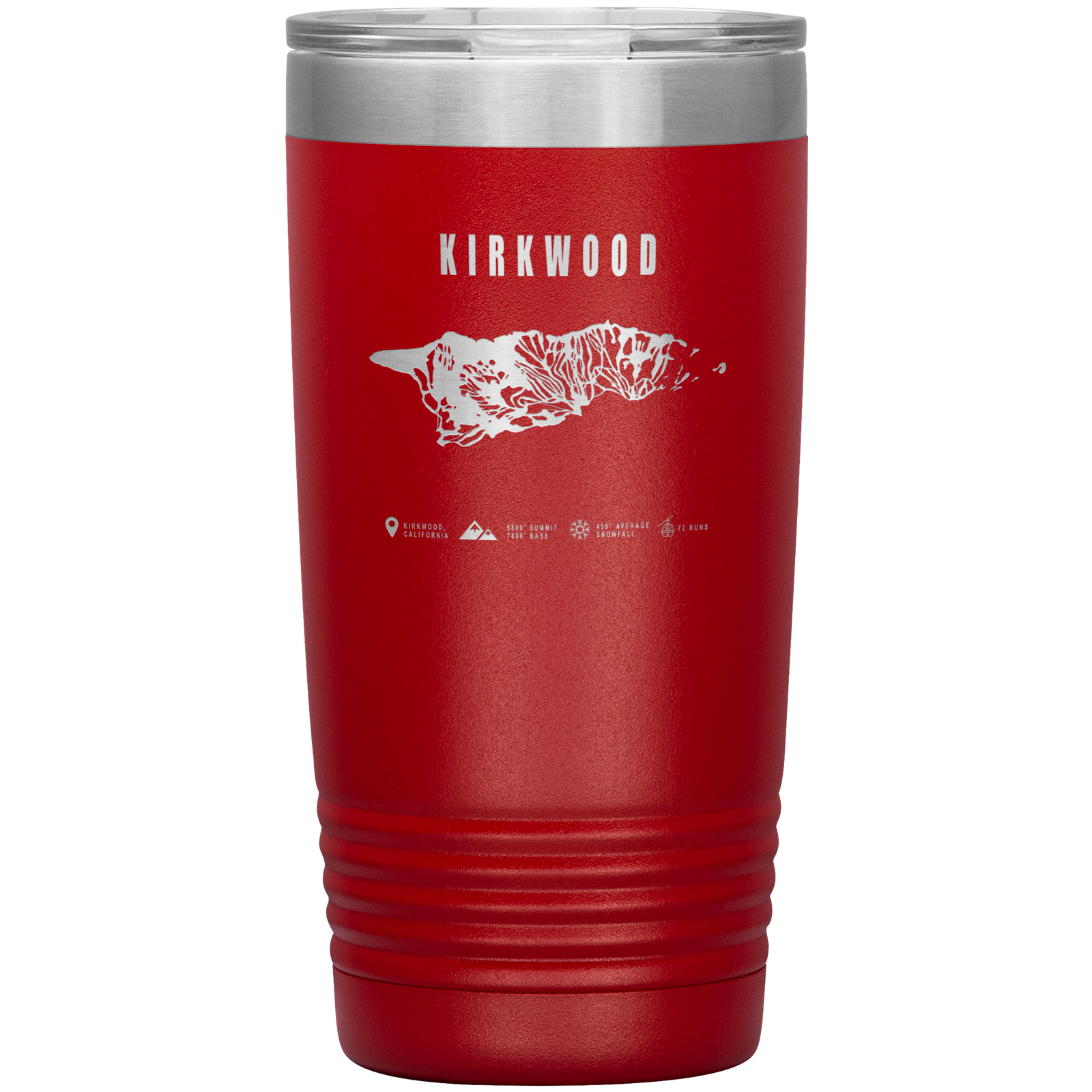 Kirkwood, California Ski Trail Map 20oz Tumbler - Powderaddicts