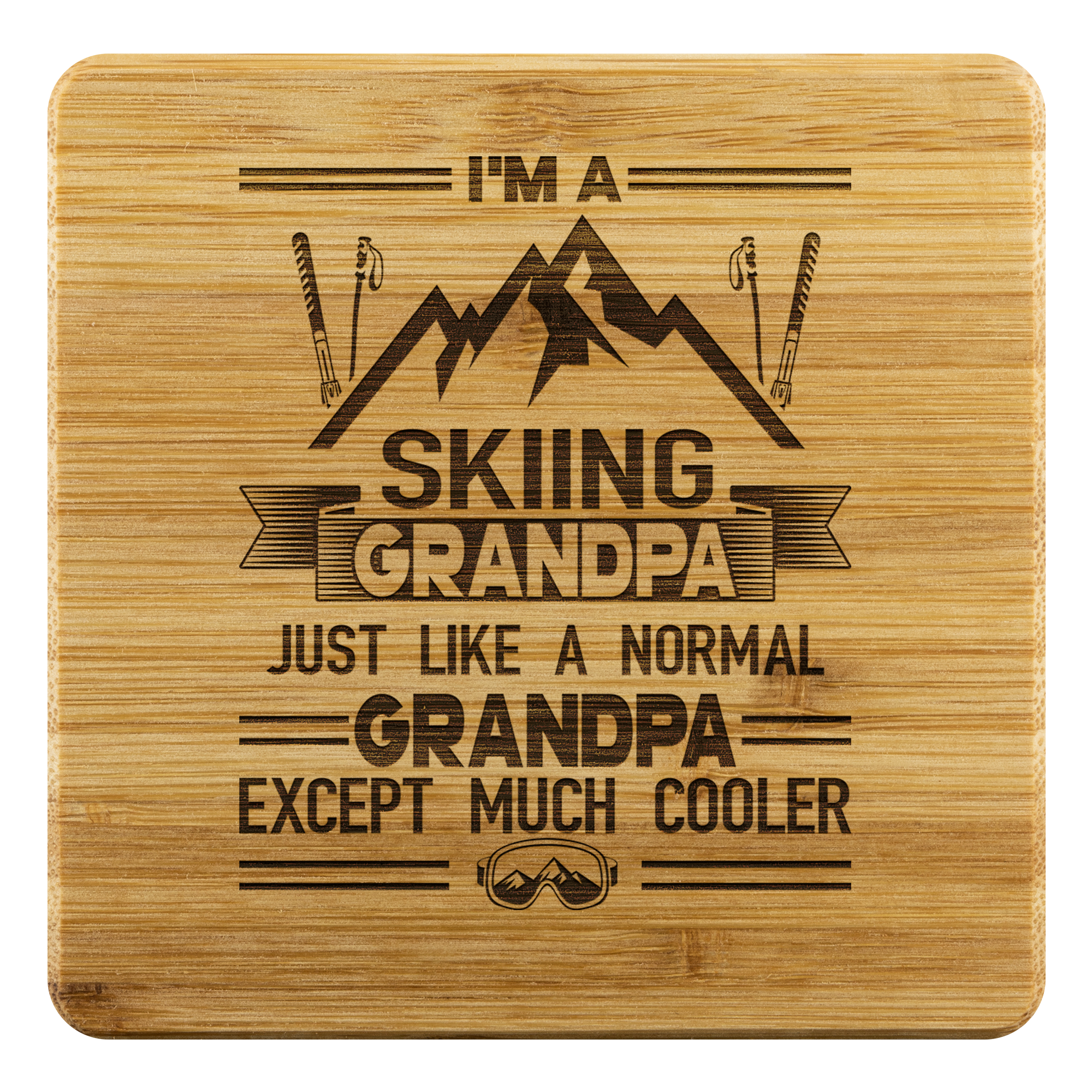 I'm A Skiing Mom Bamboo Coaster - Powderaddicts