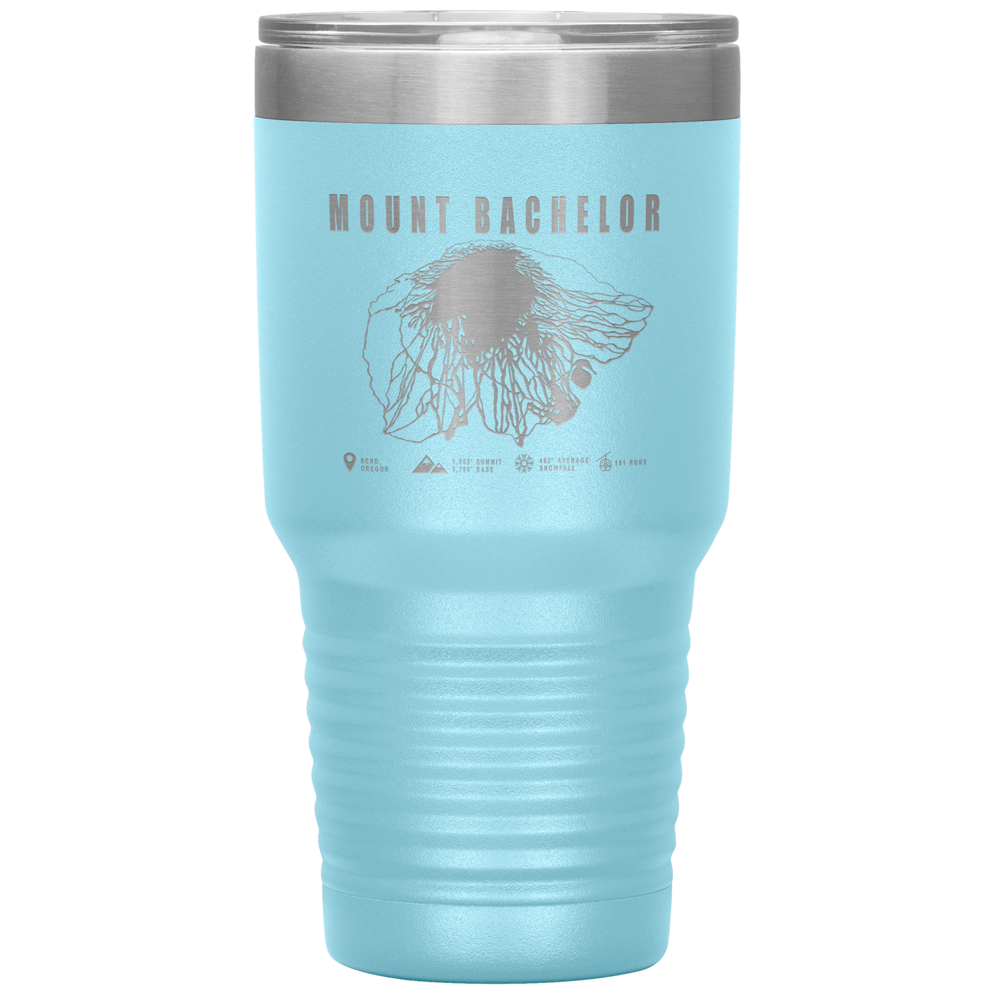 Mount Bachelor, Oregon Ski Trail Map 30oz Tumbler - Powderaddicts