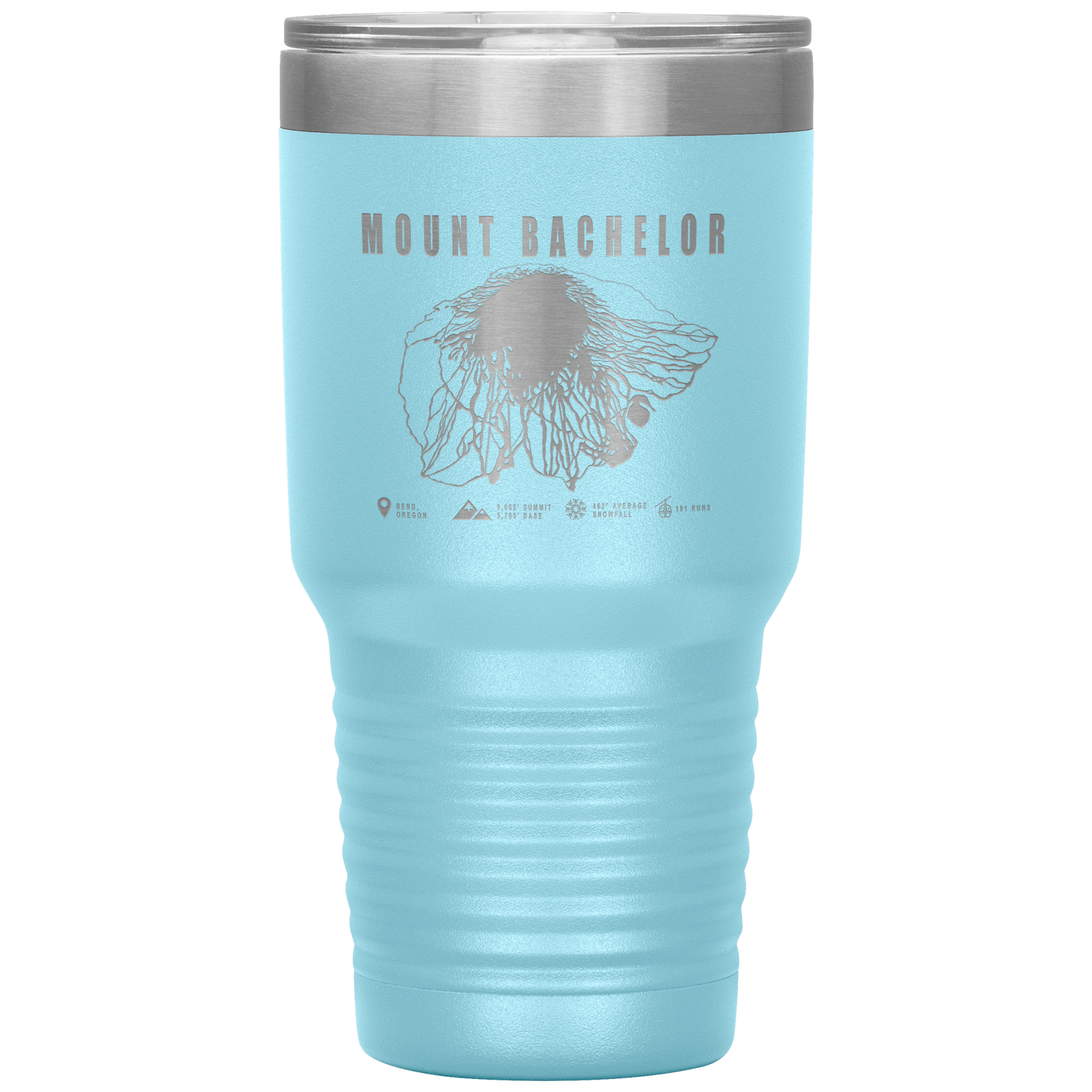 Mount Bachelor, Oregon Ski Trail Map 30oz Tumbler - Powderaddicts