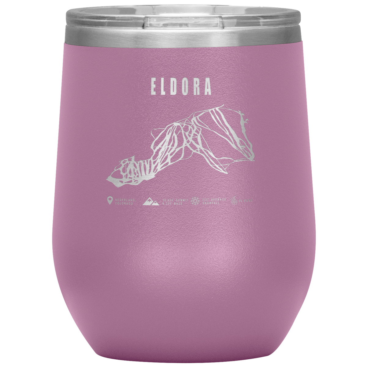Eldora Colorado Ski Trail Map Wine 12oz Tumbler - Powderaddicts