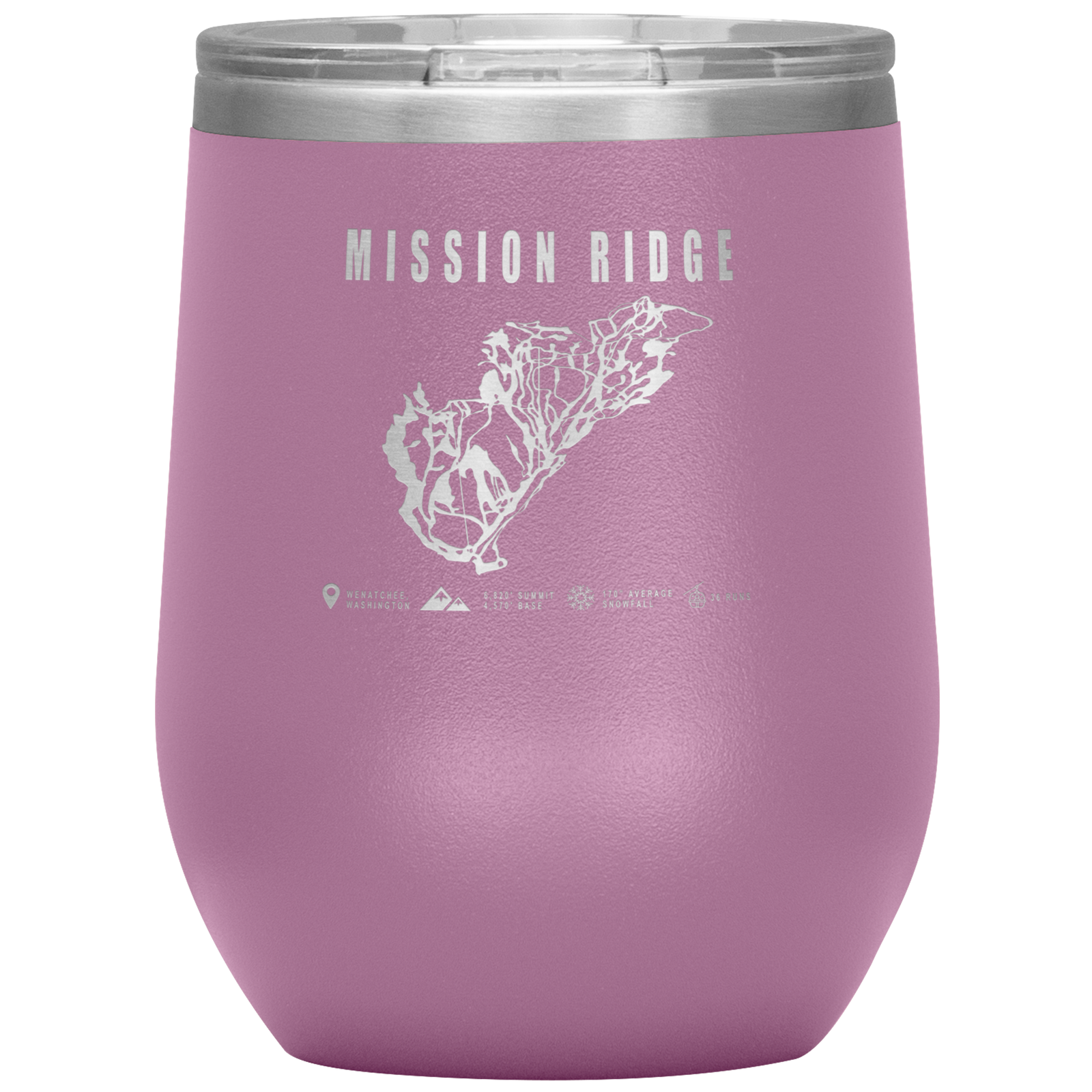 Mission Ridge, Washington Ski Trail Map Wine 12oz Tumbler - Powderaddicts