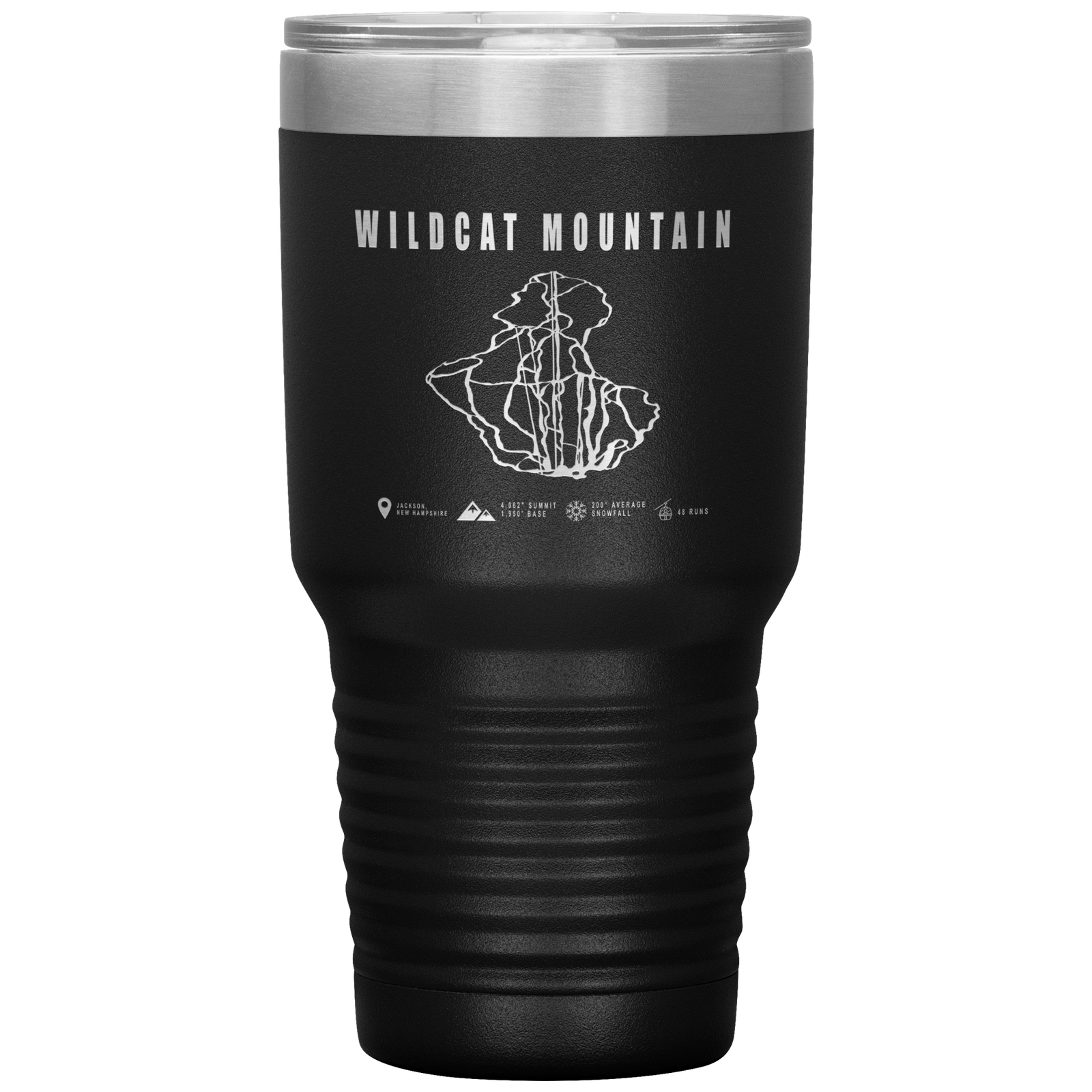 Wildcat Mountain, New Hampshire Ski Trail Map 30oz Tumbler - Powderaddicts
