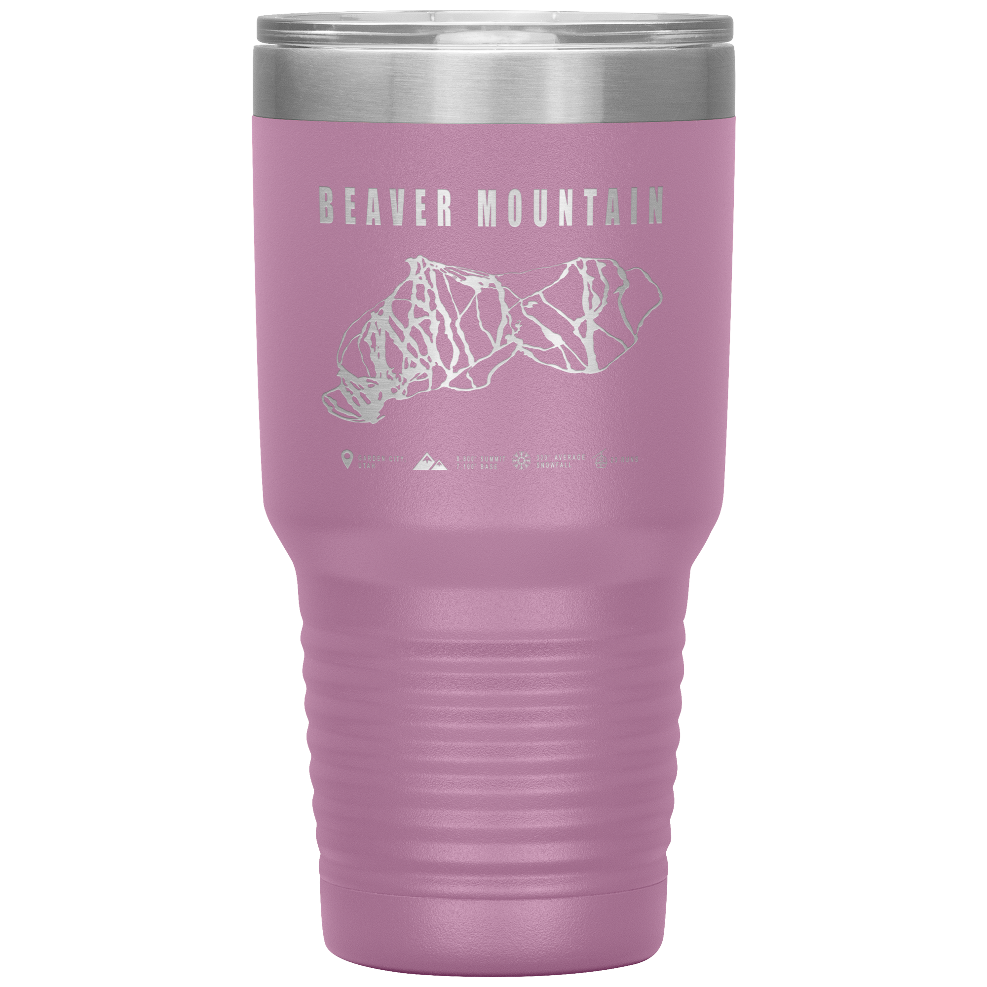 Beaver Mountain,Utah Ski Trail Map 30oz Tumbler - Powderaddicts