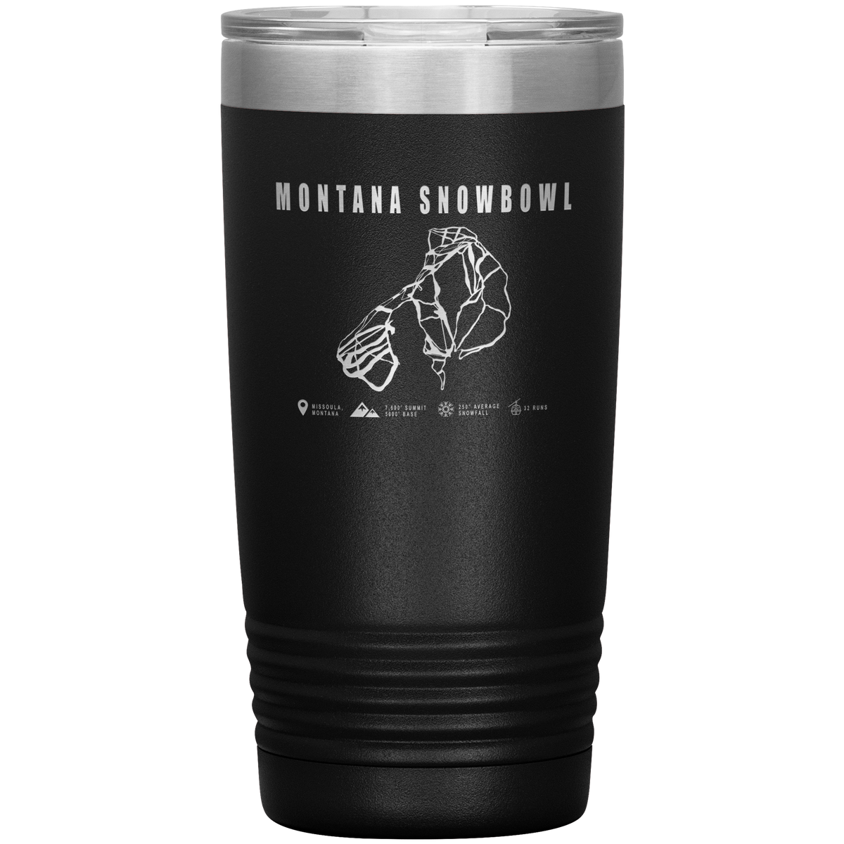 Montana Snowbowl, Montana Ski Trail Map 20oz Tumbler