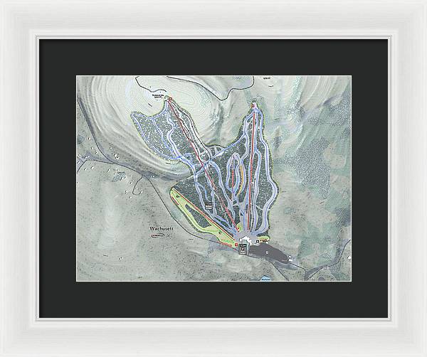 Wachusett Ski Trail Map - Framed Print - Powderaddicts