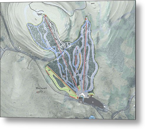 Wachusett Ski Trail Map - Metal Print - Powderaddicts