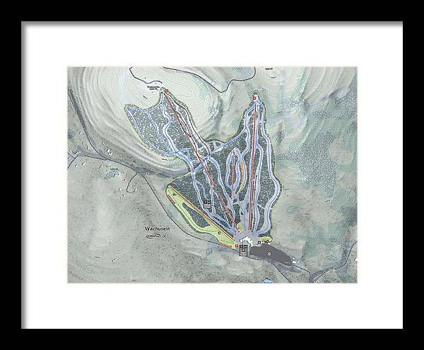 Wachusett Ski Trail Map - Framed Print - Powderaddicts