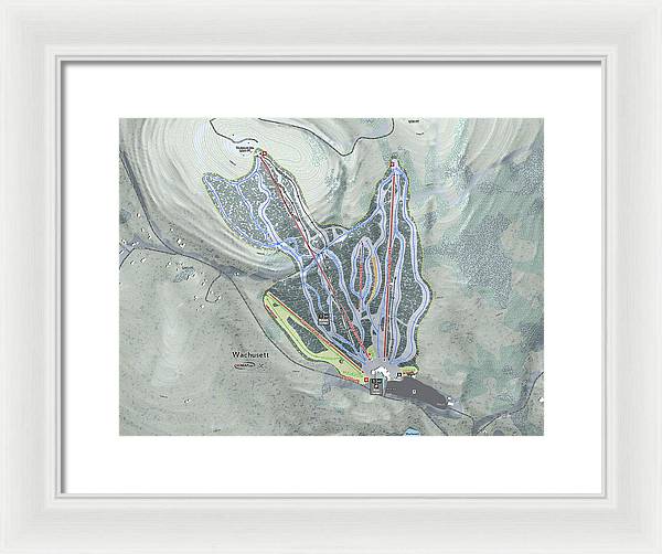 Wachusett Ski Trail Map - Framed Print - Powderaddicts