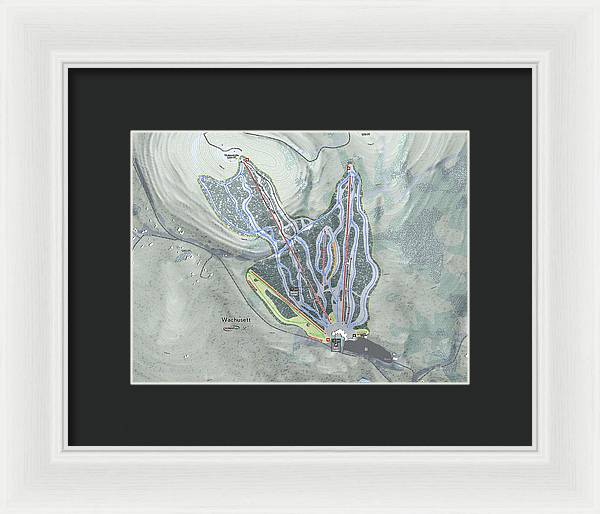 Wachusett Ski Trail Map - Framed Print - Powderaddicts