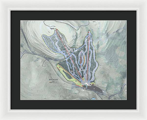 Wachusett Ski Trail Map - Framed Print - Powderaddicts