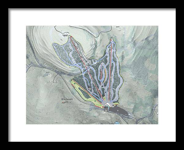 Wachusett Ski Trail Map - Framed Print - Powderaddicts