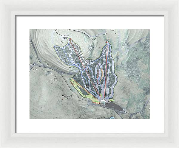 Wachusett Ski Trail Map - Framed Print - Powderaddicts