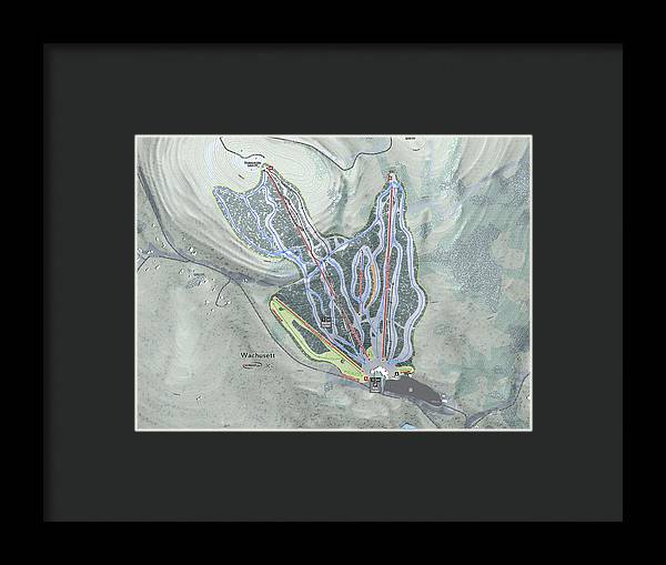 Wachusett Ski Trail Map - Framed Print - Powderaddicts