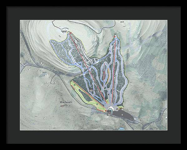 Wachusett Ski Trail Map - Framed Print - Powderaddicts