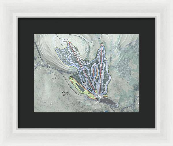 Wachusett Ski Trail Map - Framed Print - Powderaddicts