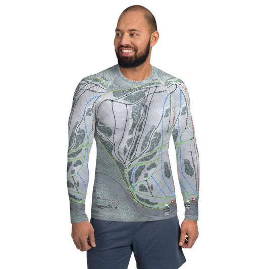 Warner Canyon, Oregon Ski Trail Map Men's Base Layer Top - Powderaddicts