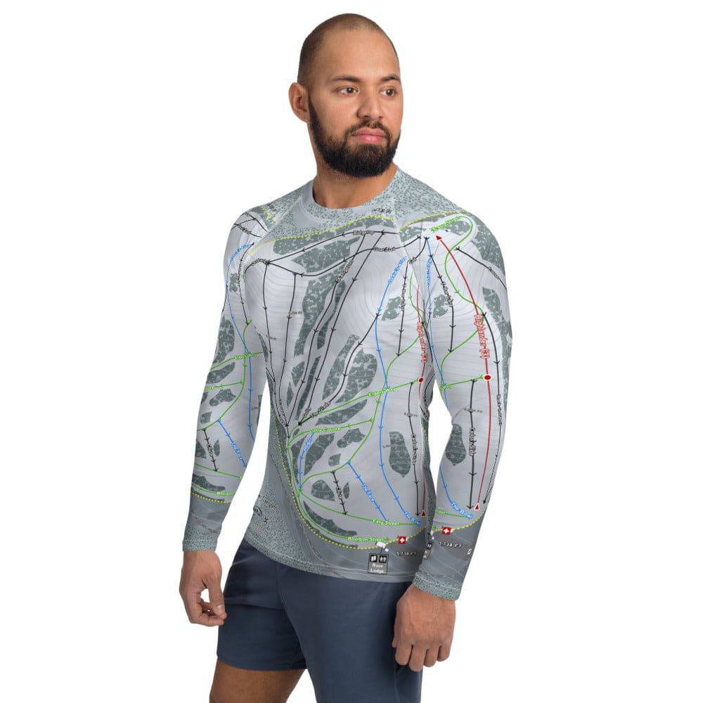 Warner Canyon, Oregon Ski Trail Map Men's Base Layer Top - Powderaddicts