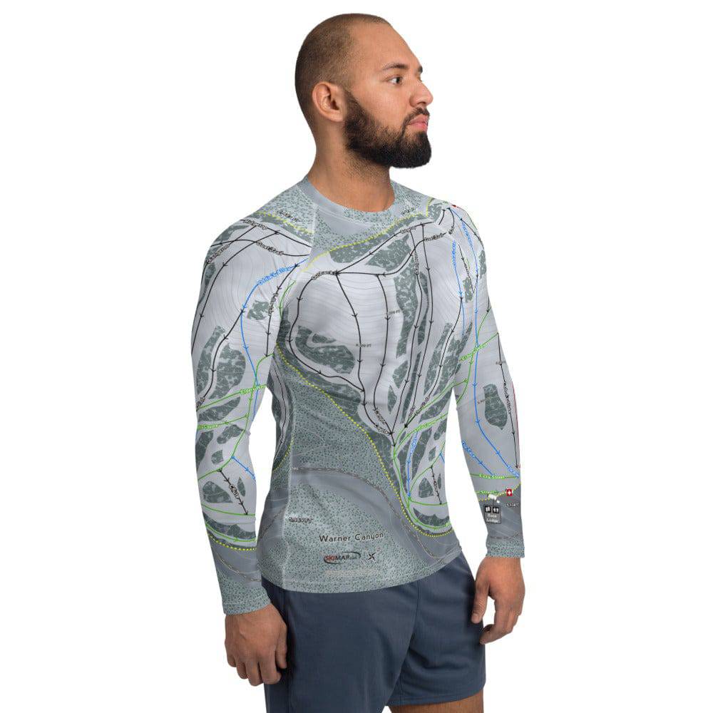 Warner Canyon, Oregon Ski Trail Map Men's Base Layer Top - Powderaddicts