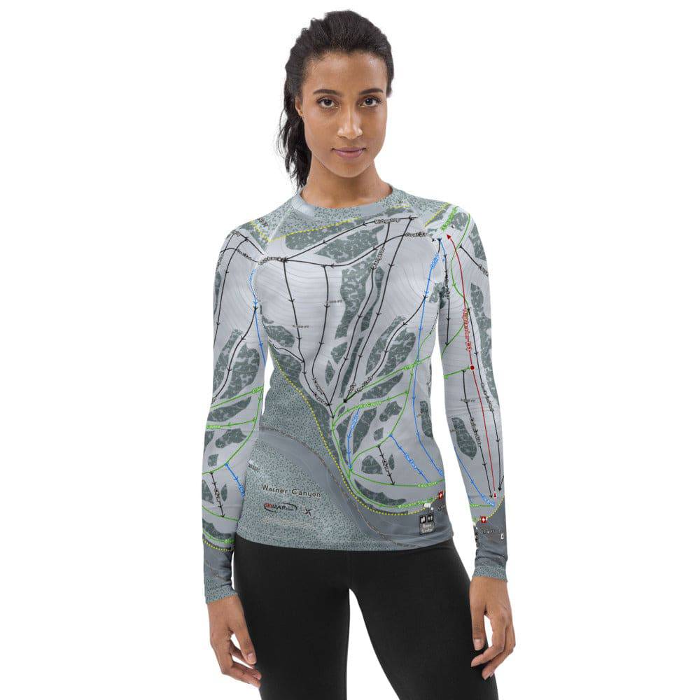 Warner Canyon, Oregon Ski Trail Map Women's Base Layer Top - Powderaddicts