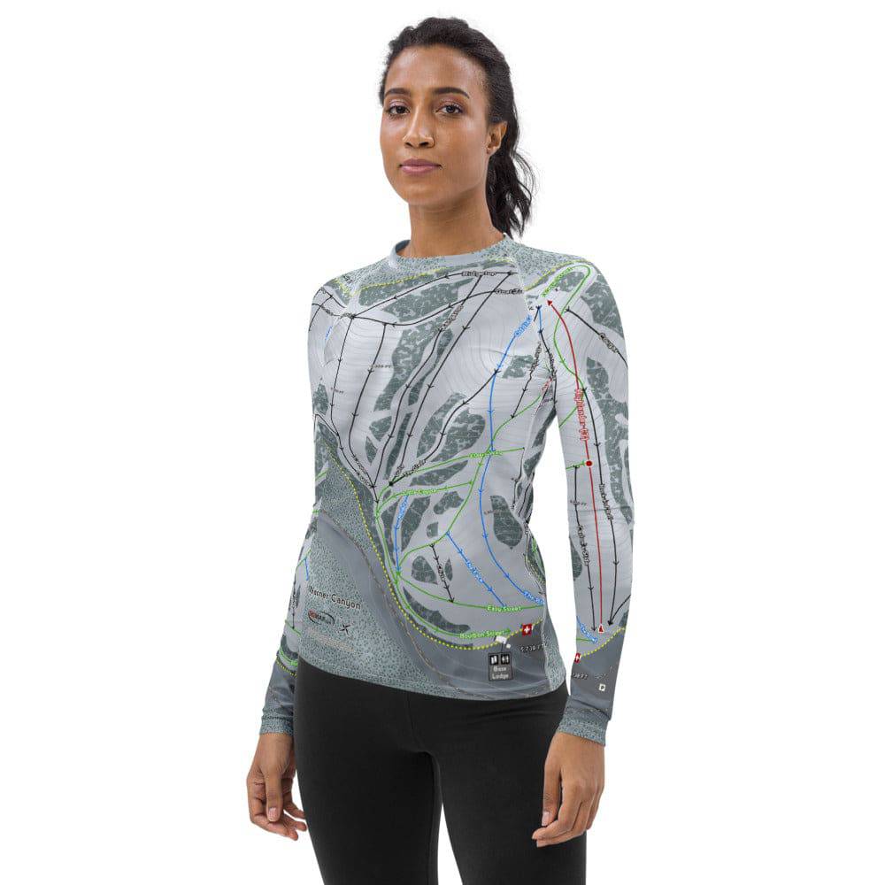 Warner Canyon, Oregon Ski Trail Map Women's Base Layer Top - Powderaddicts