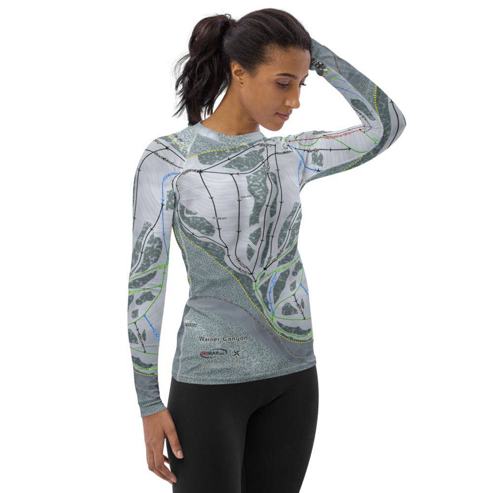 Warner Canyon, Oregon Ski Trail Map Women's Base Layer Top - Powderaddicts