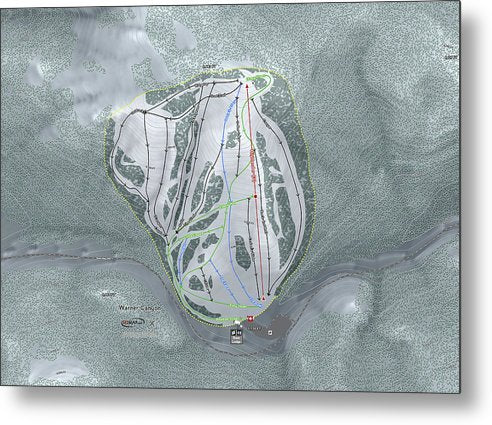 Warner Canyon Ski Trail Map - Metal Print - Powderaddicts
