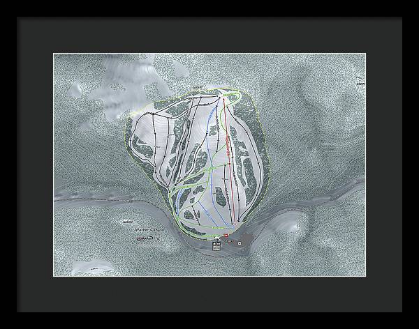 Warner Canyon Ski Trail Map - Framed Print - Powderaddicts