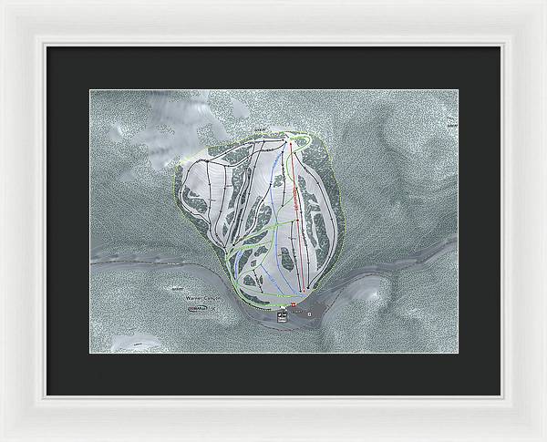 Warner Canyon Ski Trail Map - Framed Print - Powderaddicts