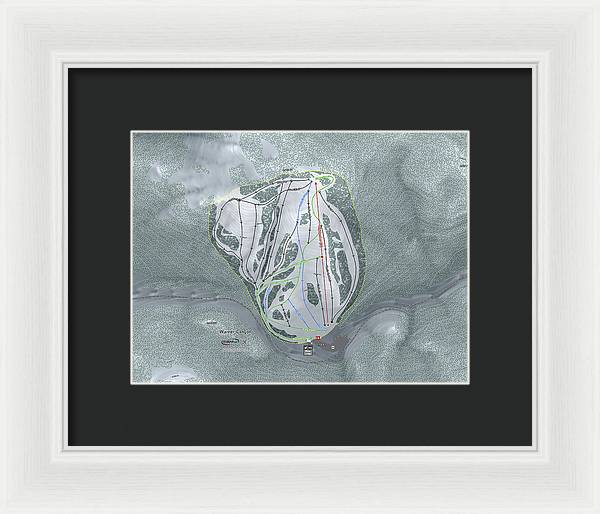 Warner Canyon Ski Trail Map - Framed Print - Powderaddicts