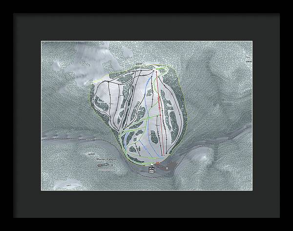 Warner Canyon Ski Trail Map - Framed Print - Powderaddicts