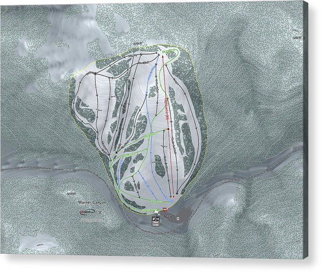 Warner Canyon Ski Trail Map - Acrylic Print - Powderaddicts