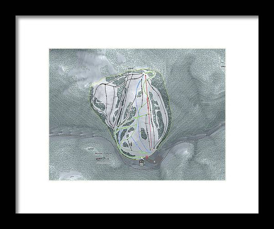 Warner Canyon Ski Trail Map - Framed Print - Powderaddicts