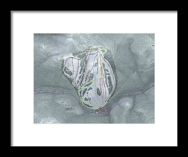 Warner Canyon Ski Trail Map - Framed Print - Powderaddicts