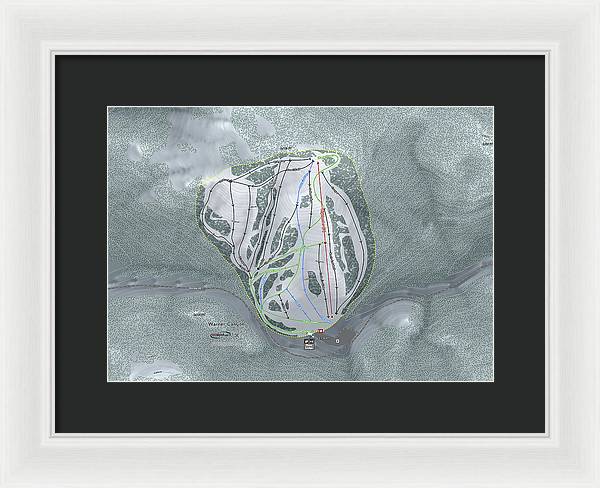 Warner Canyon Ski Trail Map - Framed Print - Powderaddicts