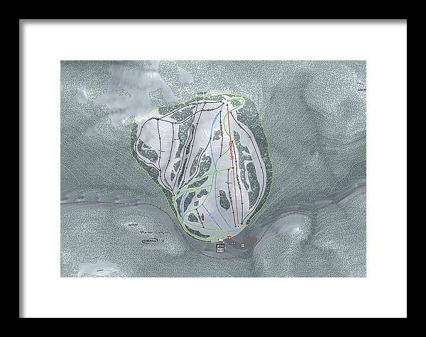 Warner Canyon Ski Trail Map - Framed Print - Powderaddicts